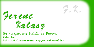 ferenc kalasz business card